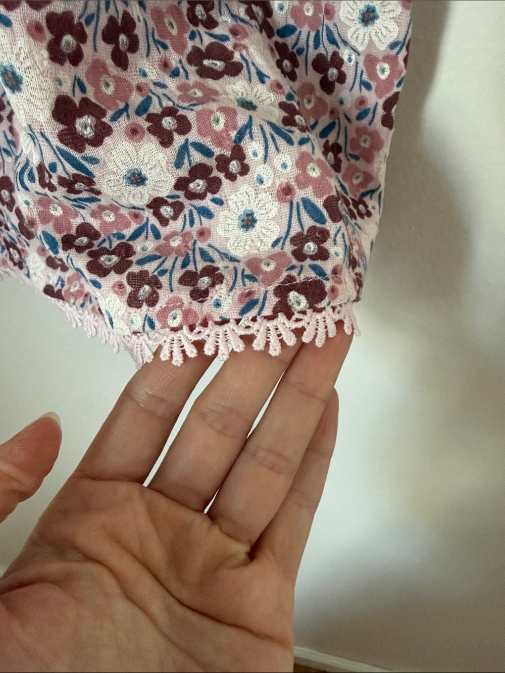 R&B Organic Girls Size 10 Pink Floral Tie Strap Organic Cotton Boho Tank Top - Picture 4 of 9